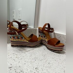 ☀️Summer colorful wedges size 37 (6.5-7)🌴